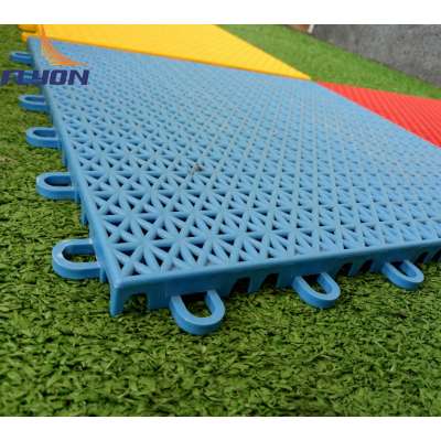 Indoor PP Interlocking tile for artificial grass & sports flooring , indoor badminton court floor and interlock sport flooring