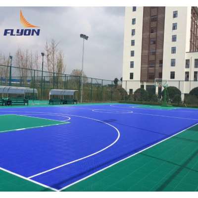 multi sport tennis/ badminton/ basketball court flooring pp interlocking tile